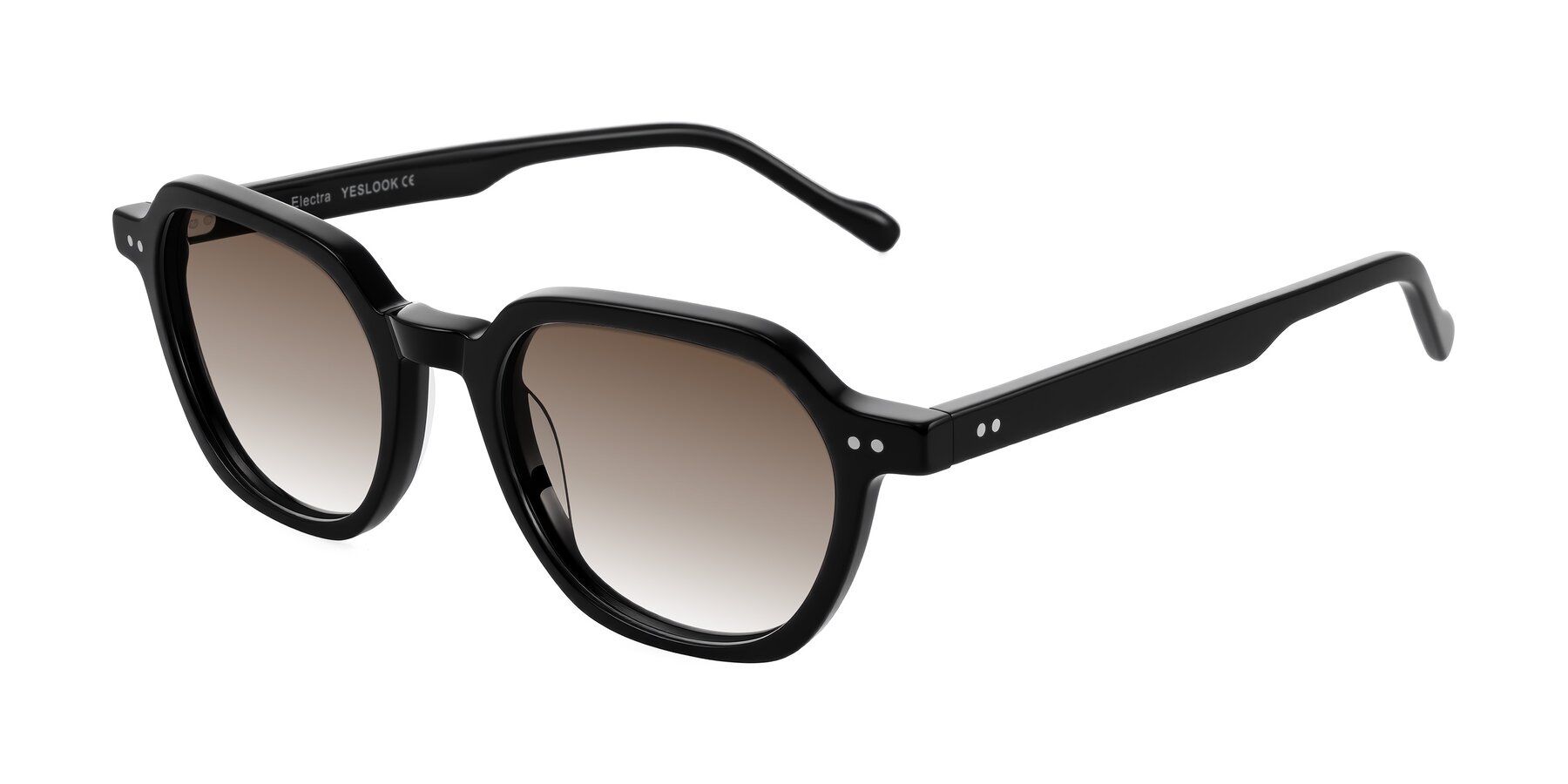 Angle of Electra in Black with Brown Gradient Lenses