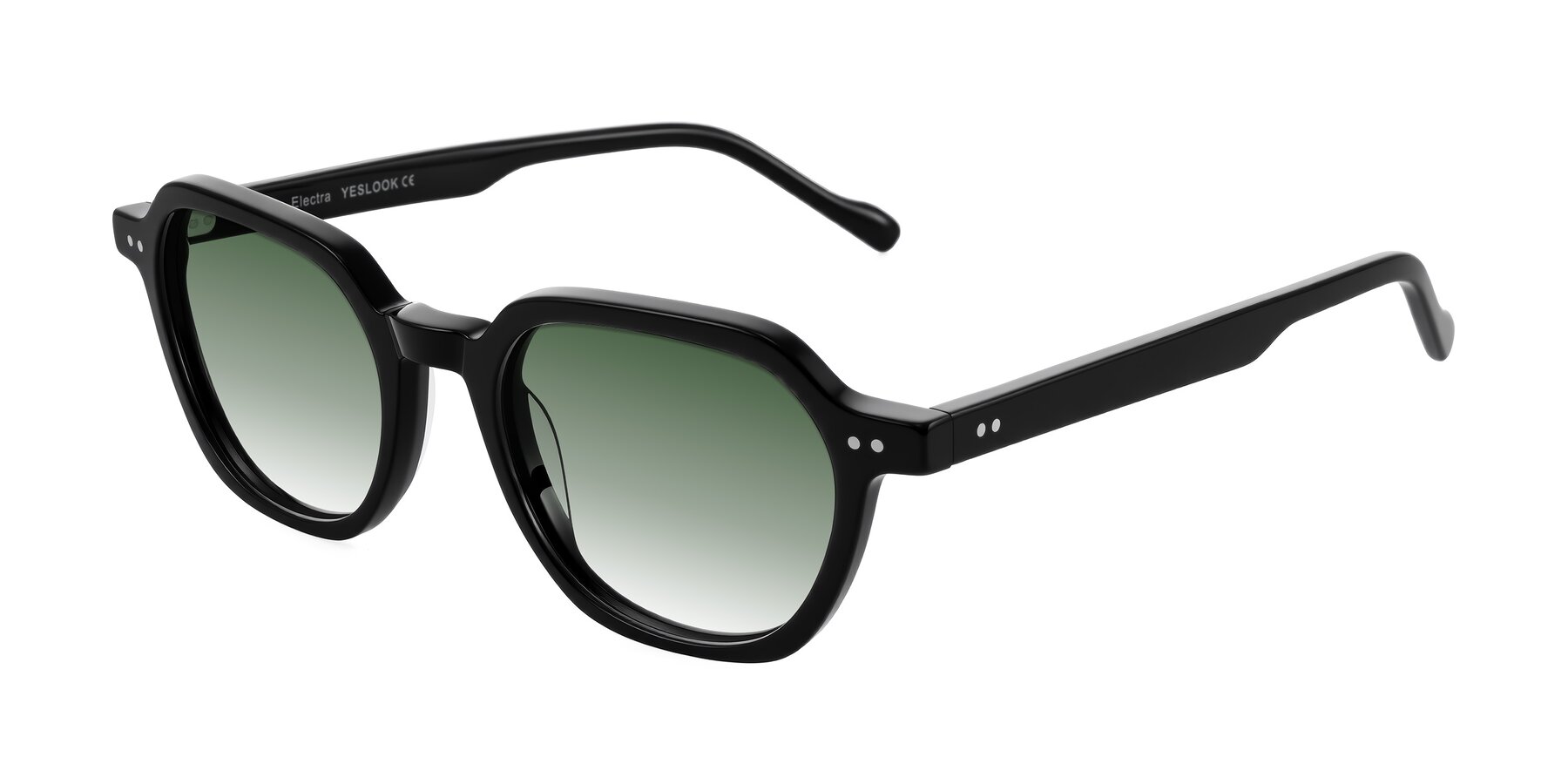 Angle of Electra in Black with Green Gradient Lenses