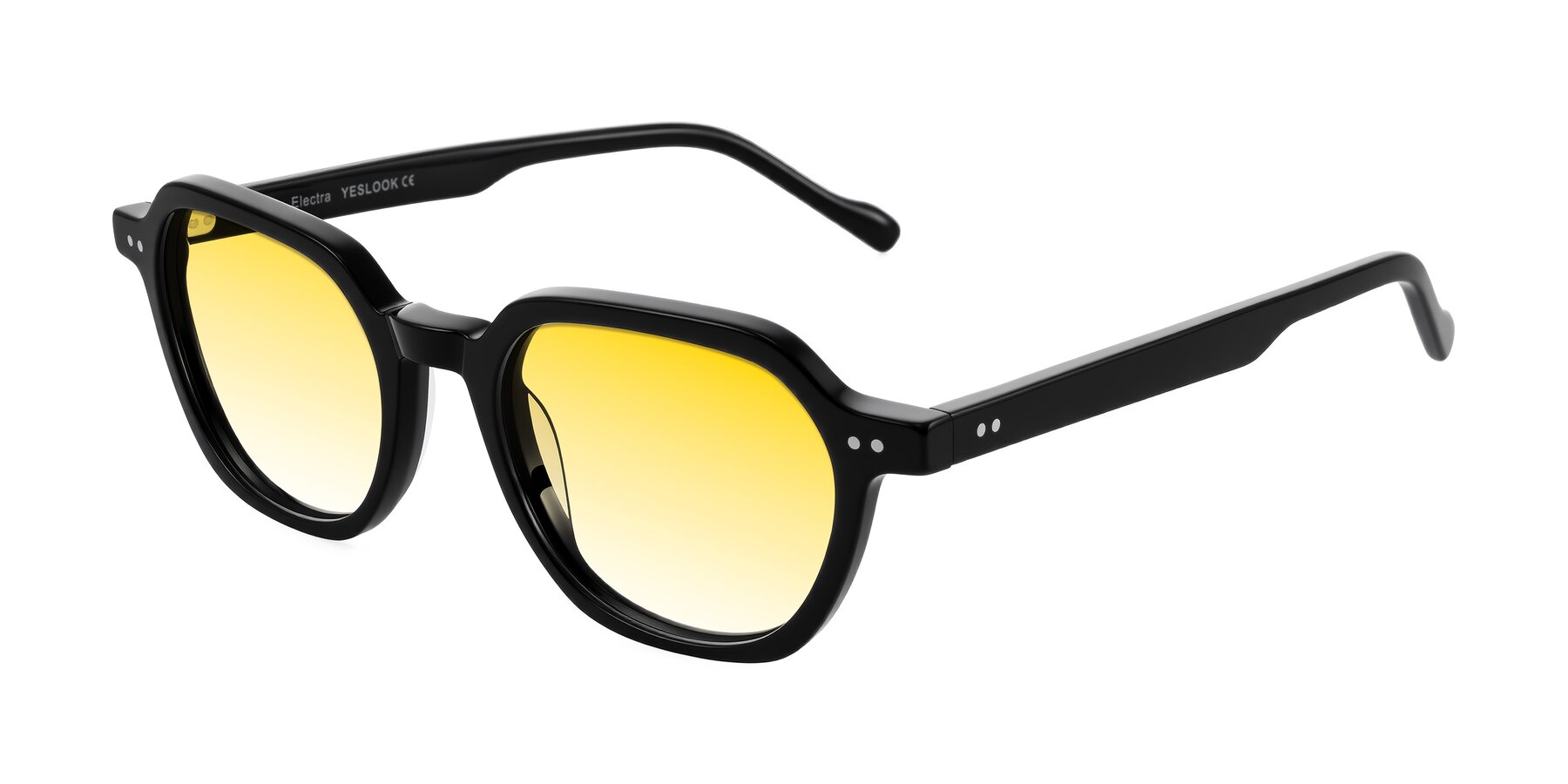 Angle of Electra in Black with Yellow Gradient Lenses
