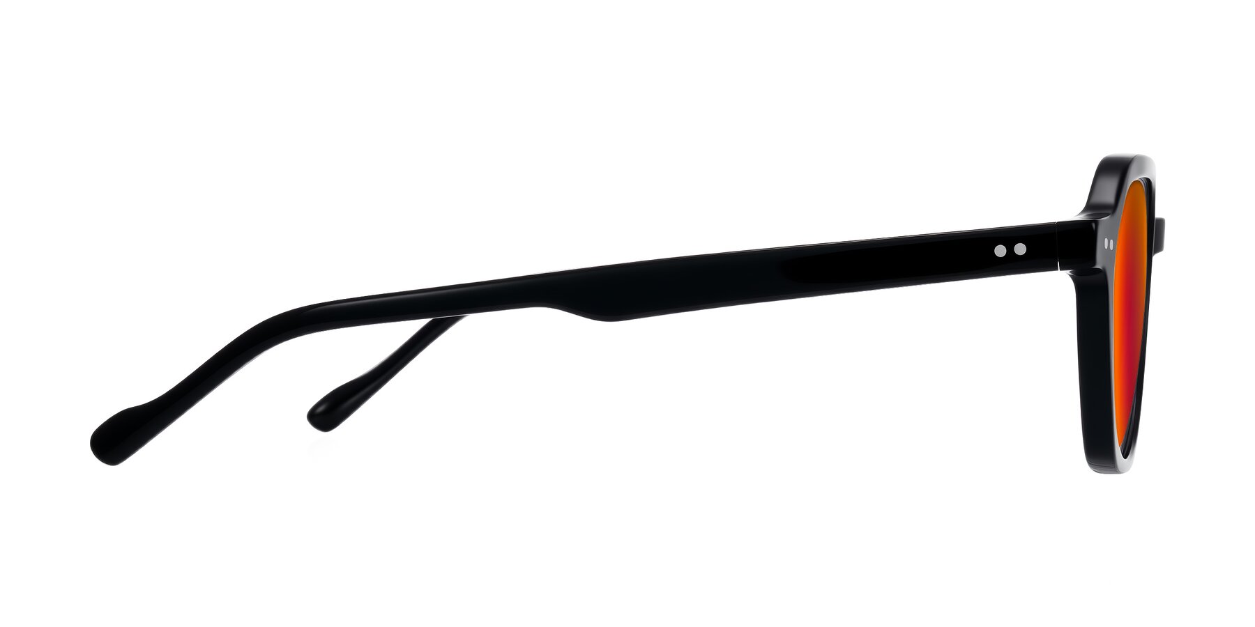 Side of Electra in Black with Red Gold Mirrored Lenses