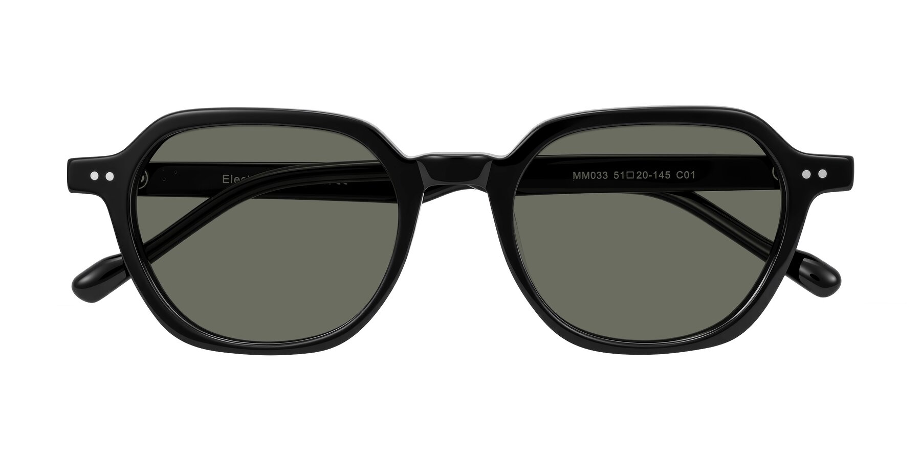 Folded Front of Electra in Black with Gray Polarized Lenses