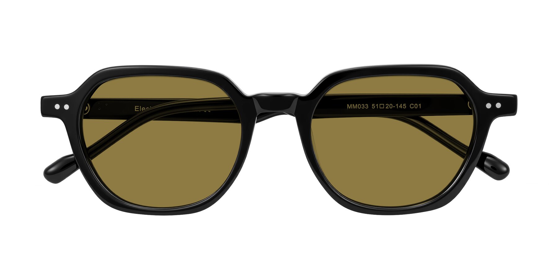 Folded Front of Electra in Black with Brown Polarized Lenses
