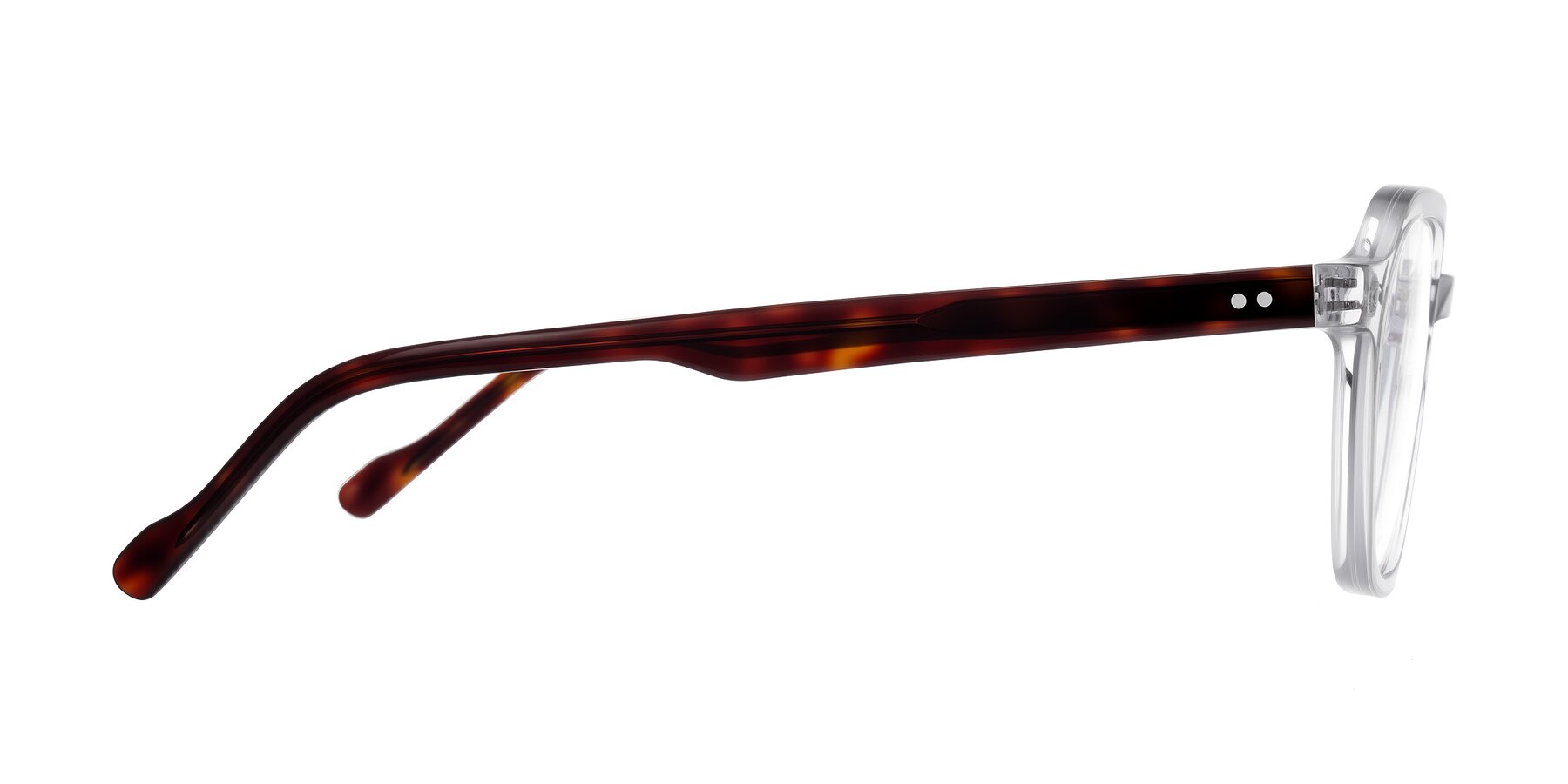 Side of Electra in Clear/Tortoise with Clear Blue Light Blocking Lenses