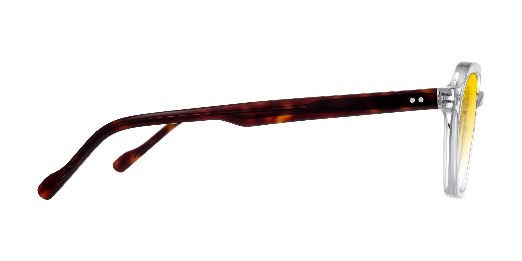 Side of Electra in Clear/Tortoise with Yellow Gradient Lenses