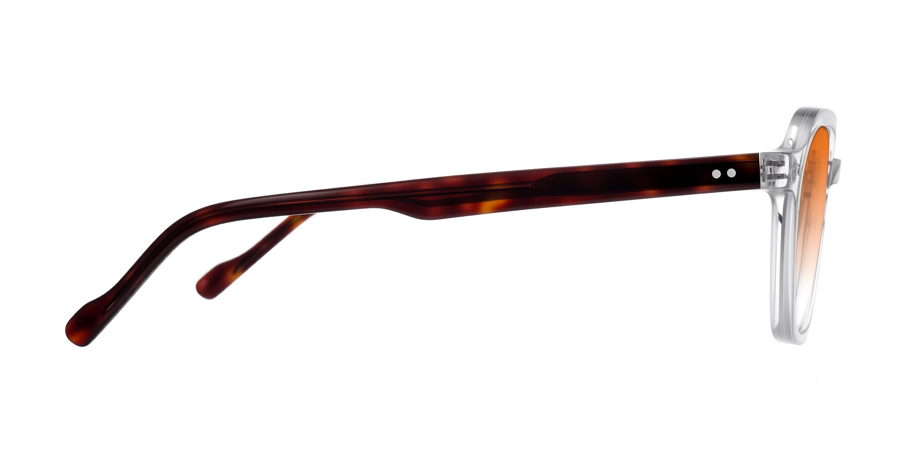 Side of Electra in Clear/Tortoise with Orange Gradient Lenses