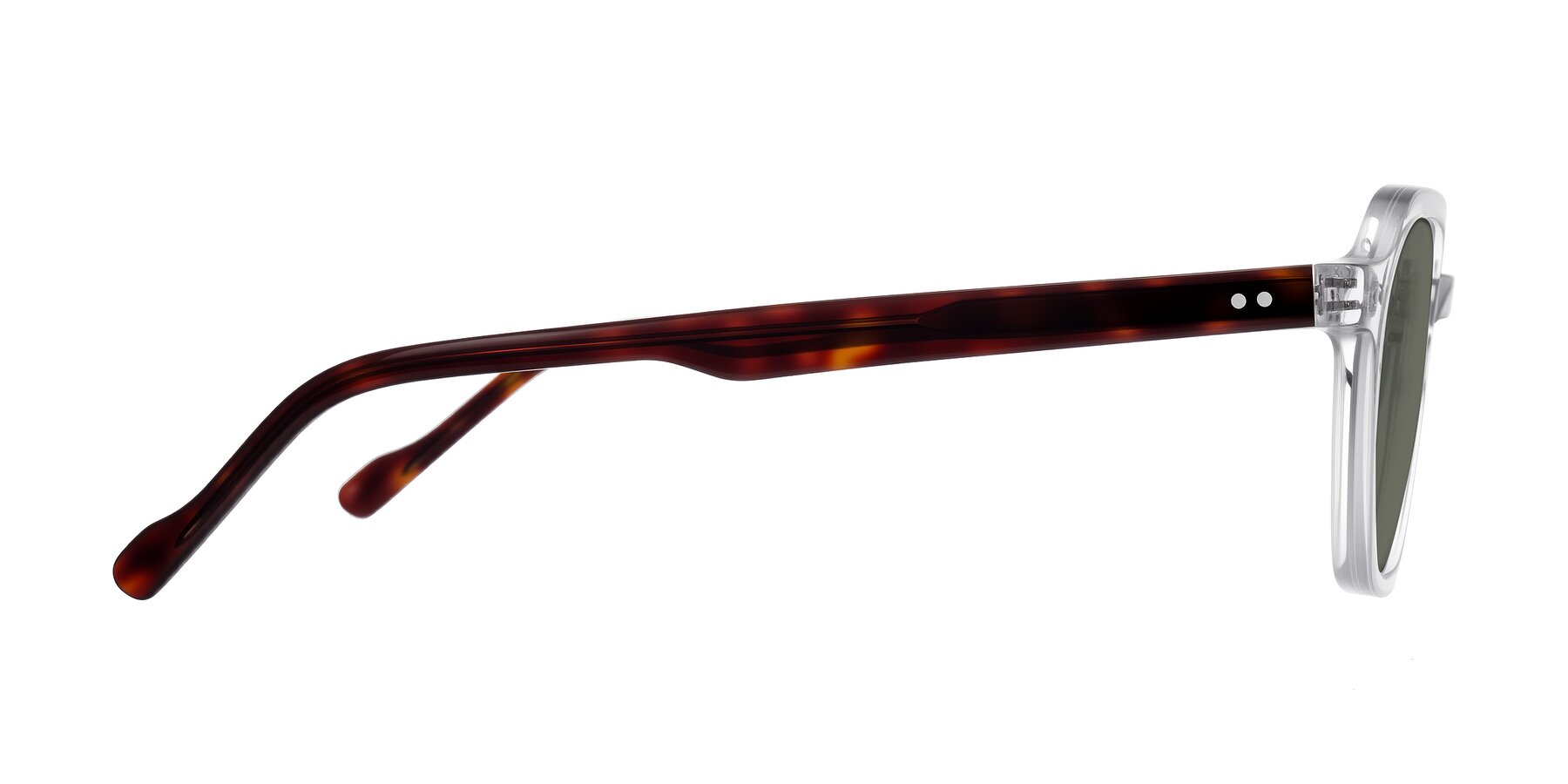 Side of Electra in Clear/Tortoise with Gray Polarized Lenses