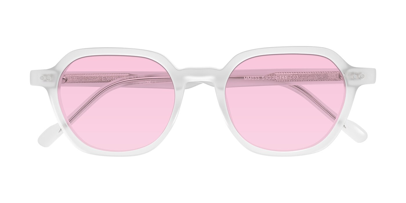 Electra - Transparent White Matte Tinted Sunglasses