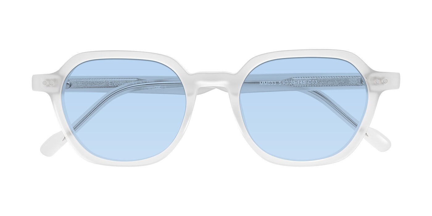 Electra - Transparent White Matte Tinted Sunglasses