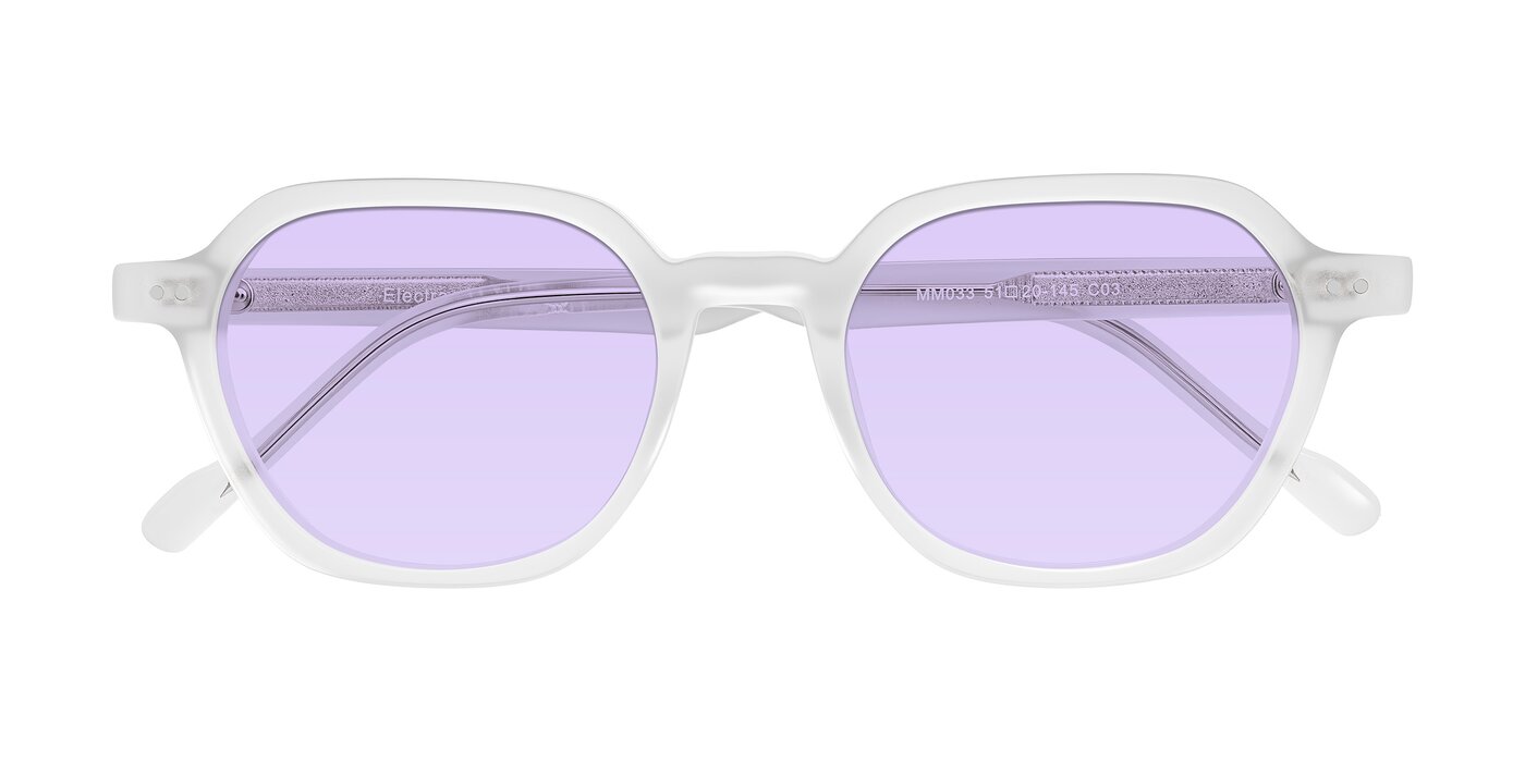 Electra - Transparent White Matte Tinted Sunglasses