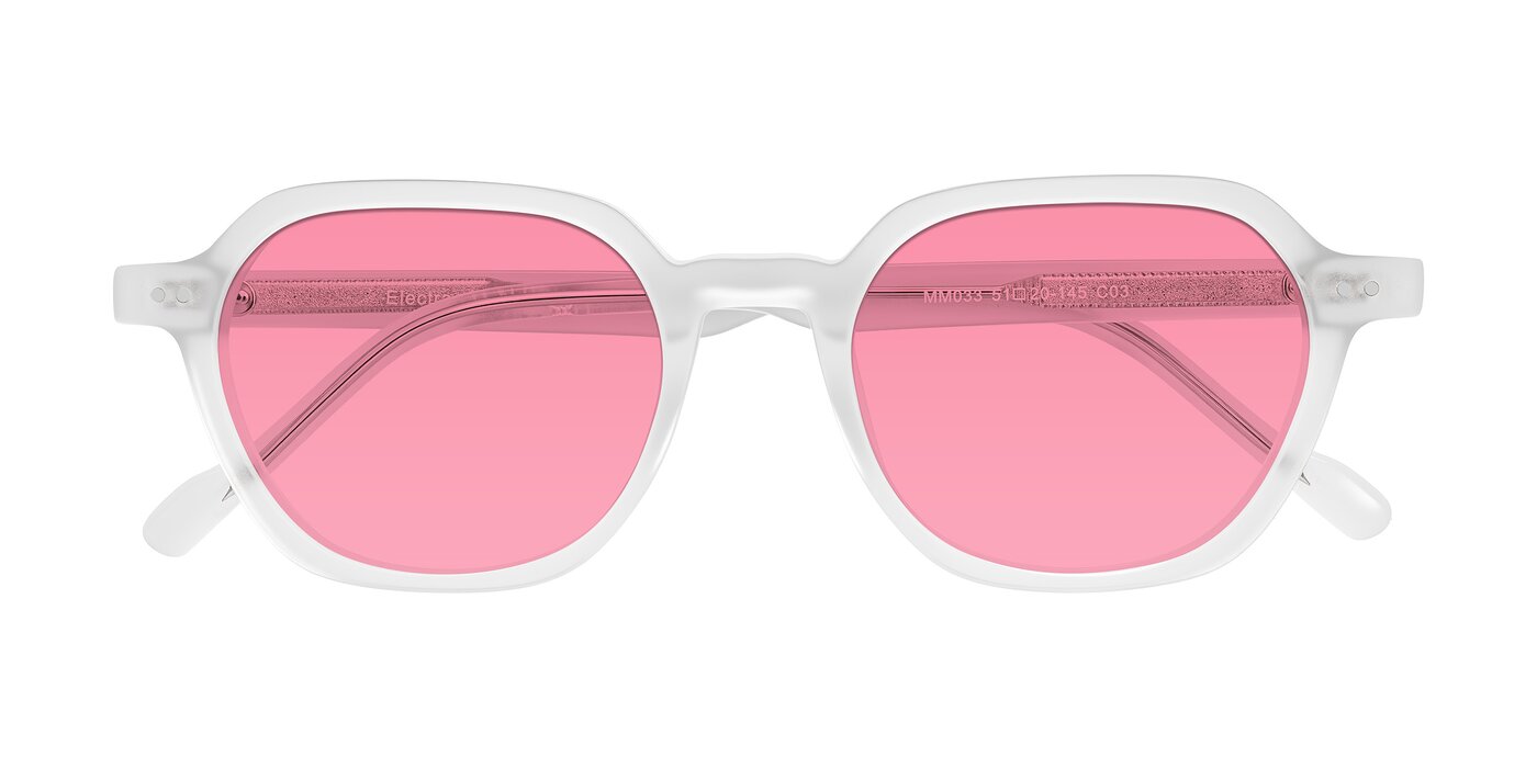 Electra - Transparent White Matte Tinted Sunglasses