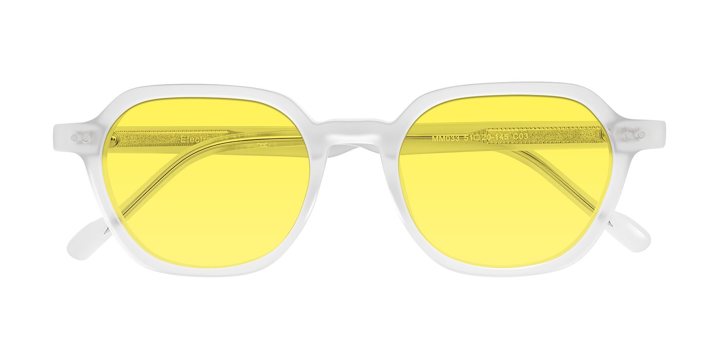 Electra - Transparent White Matte Tinted Sunglasses