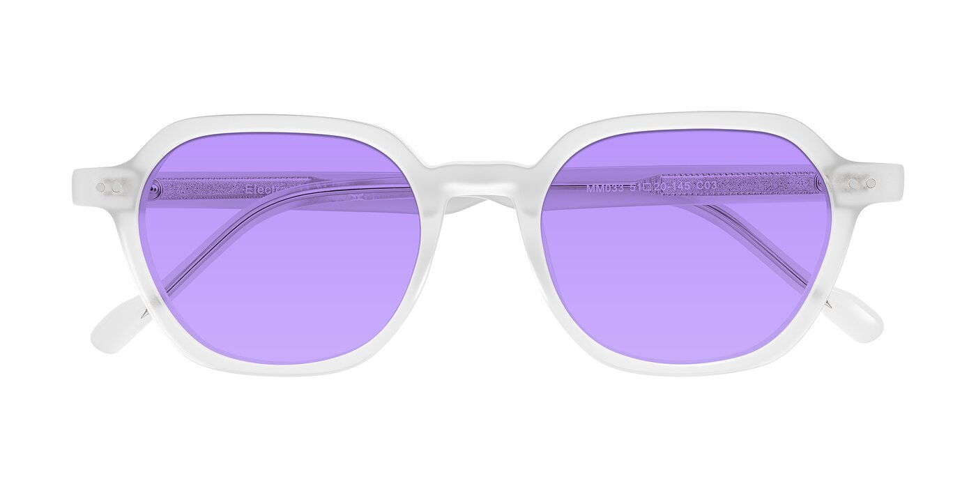 Electra - Transparent White Matte Tinted Sunglasses