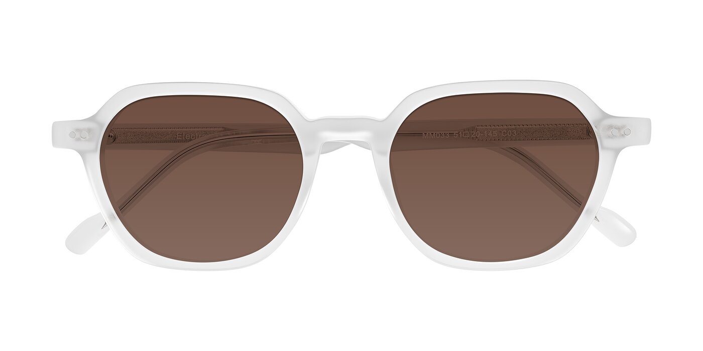 Electra - Transparent White Matte Tinted Sunglasses