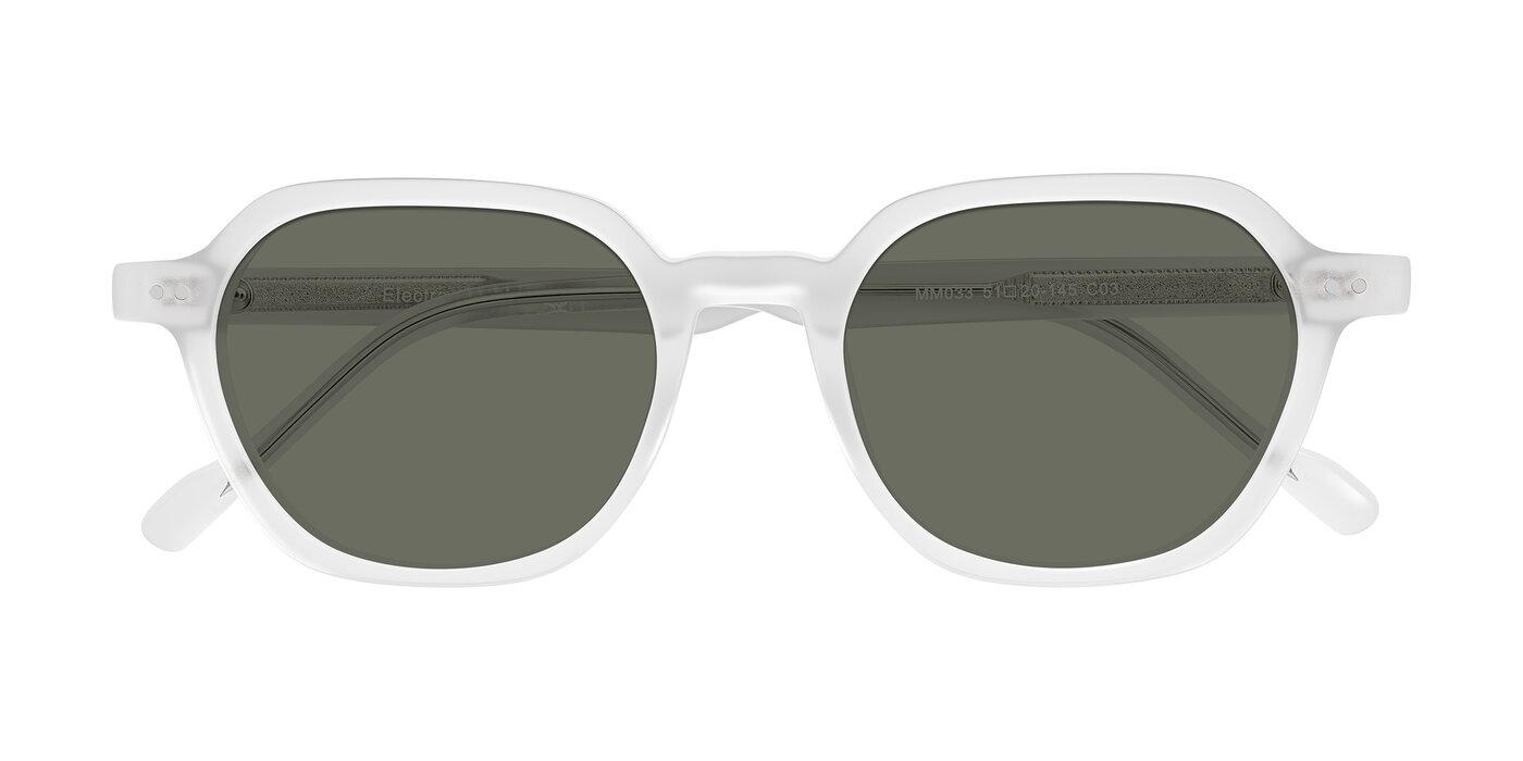 Electra - Transparent White Matte Polarized Sunglasses