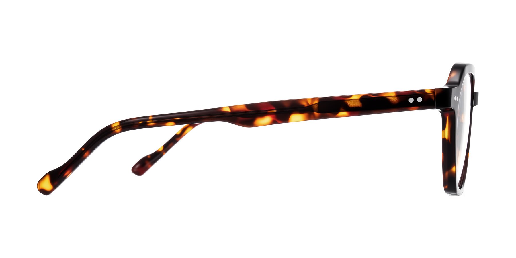 Side of Electra in Tortoise with Clear Reading Eyeglass Lenses