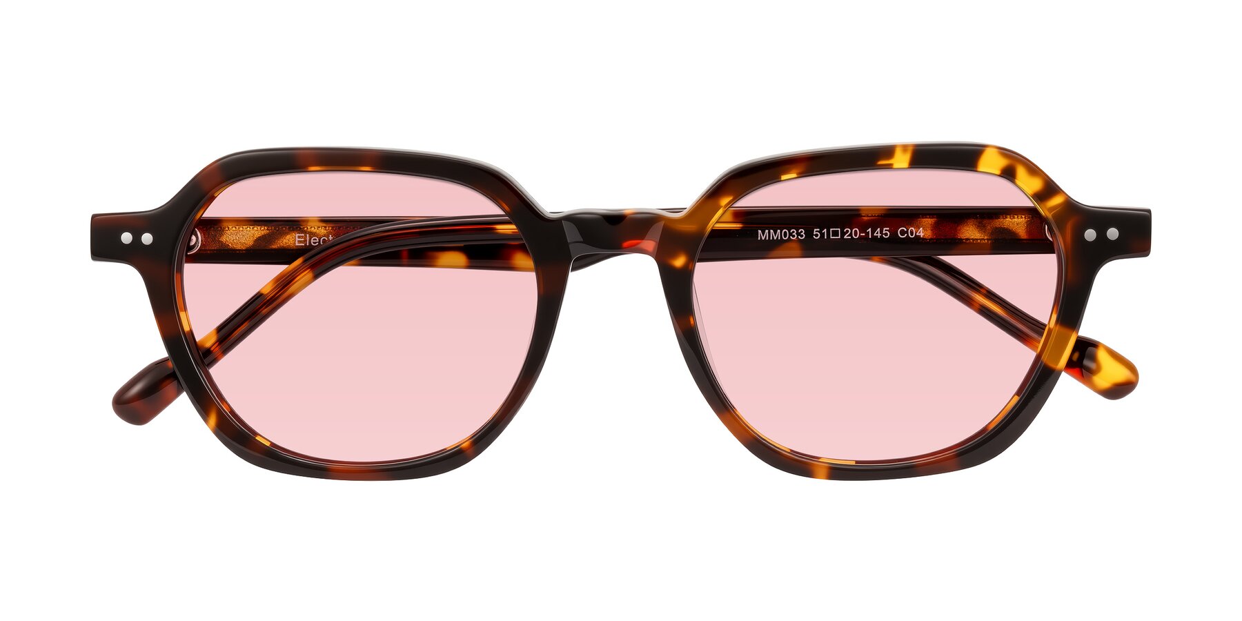 Folded Front of Electra in Tortoise with Light Garnet Tinted Lenses
