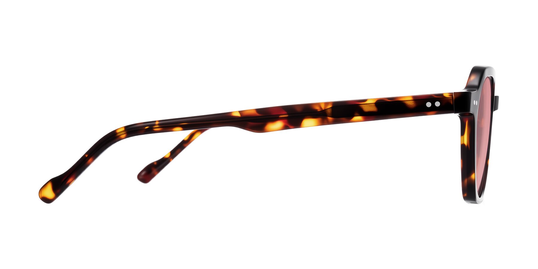 Side of Electra in Tortoise with Medium Garnet Tinted Lenses