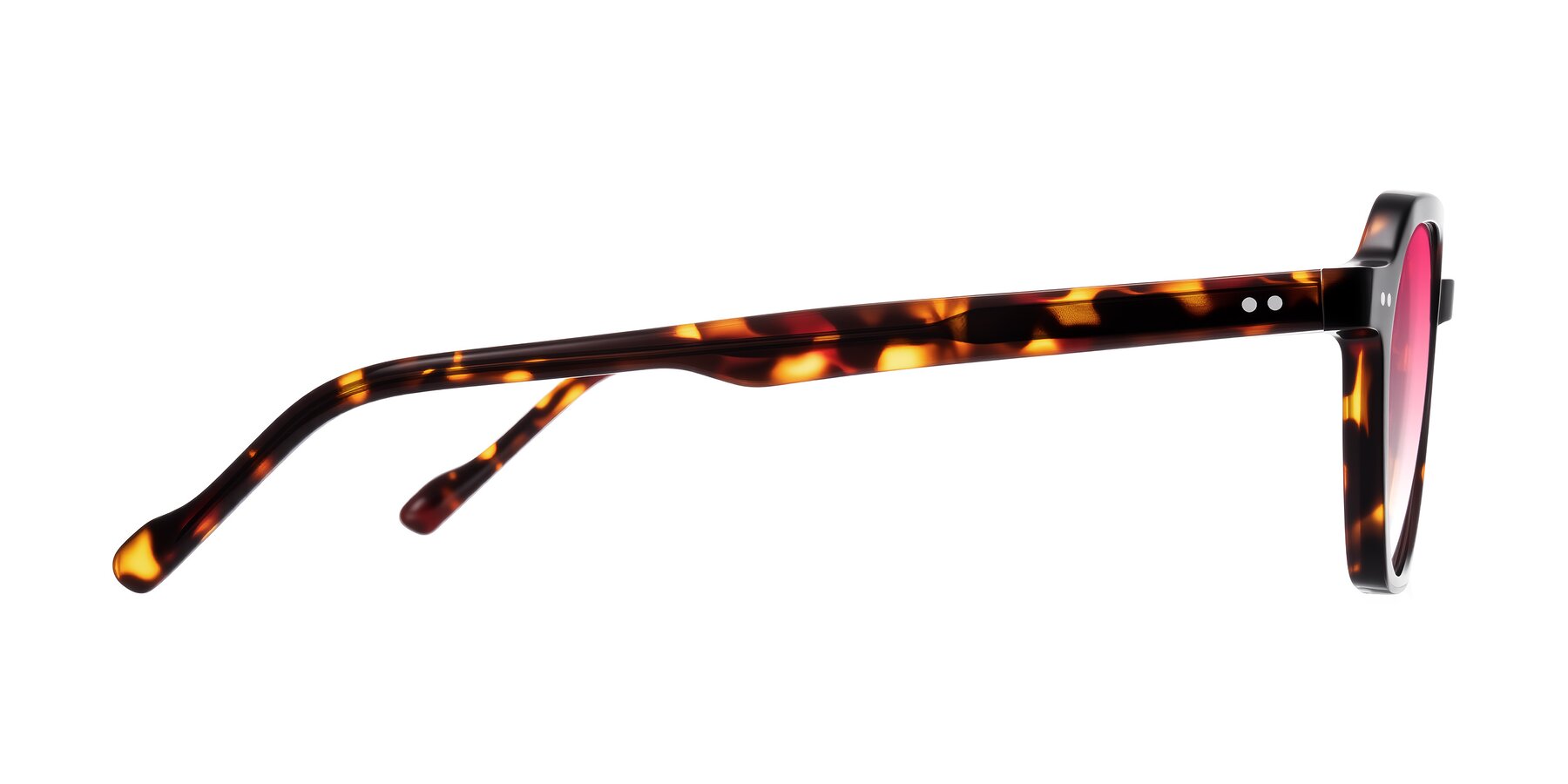 Side of Electra in Tortoise with Pink Gradient Lenses