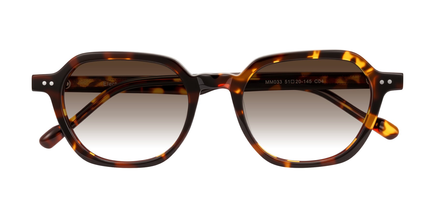 Folded Front of Electra in Tortoise with Brown Gradient Lenses