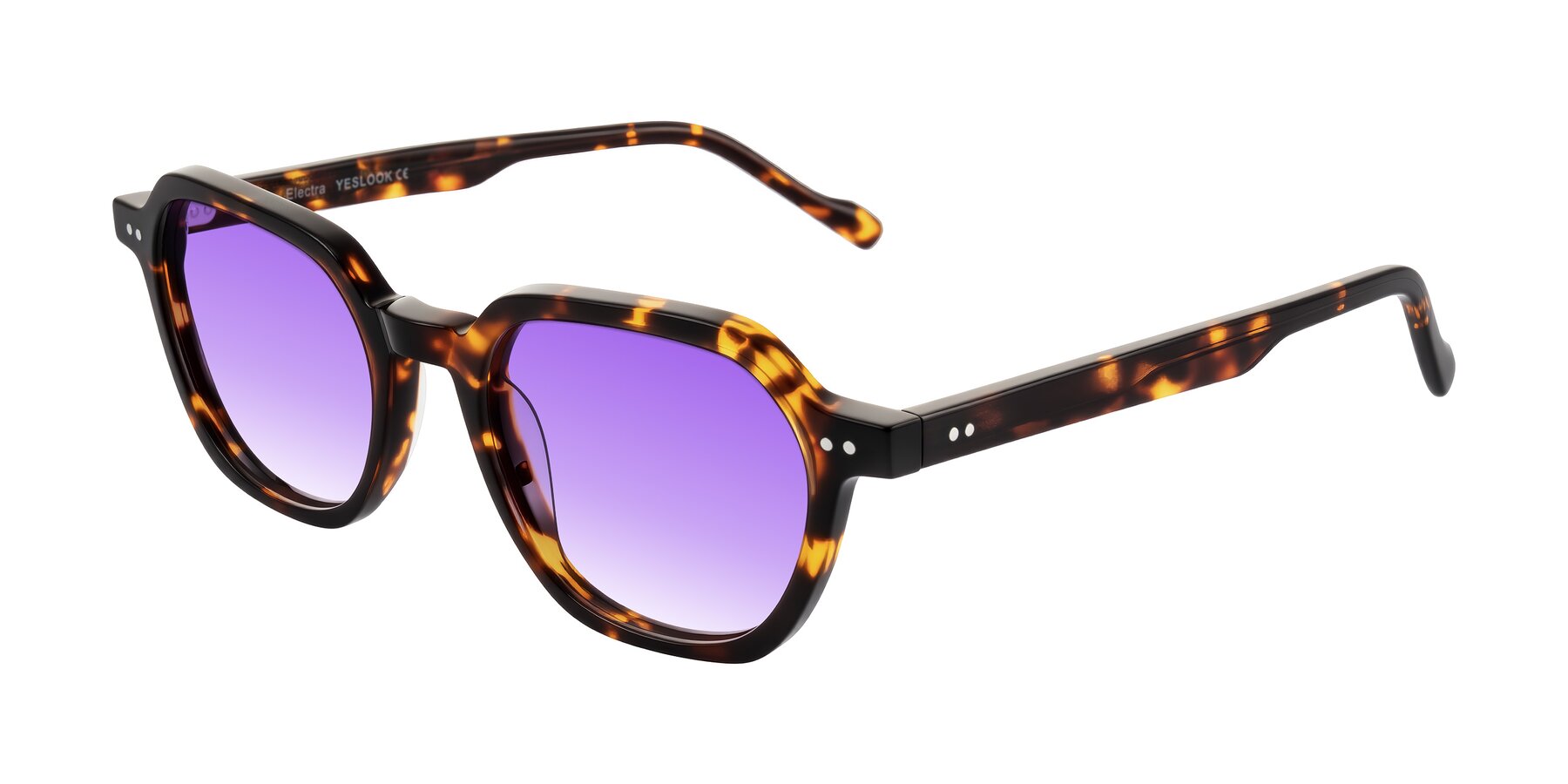 Angle of Electra in Tortoise with Purple Gradient Lenses
