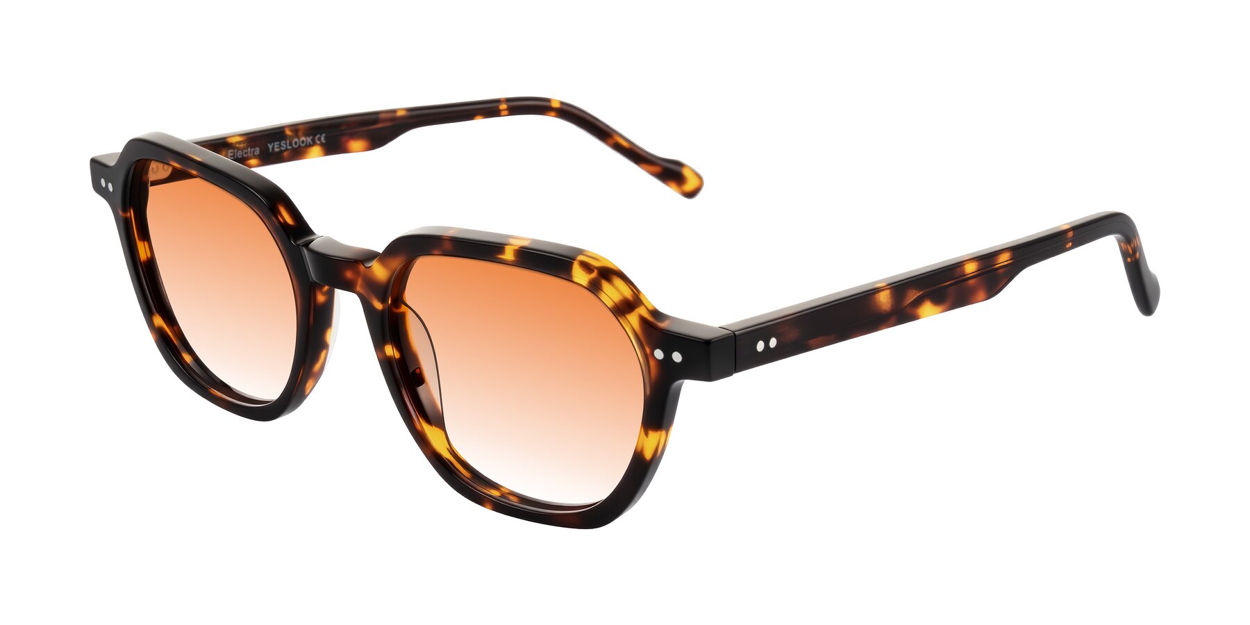 Angle of Electra in Tortoise with Orange Gradient Lenses