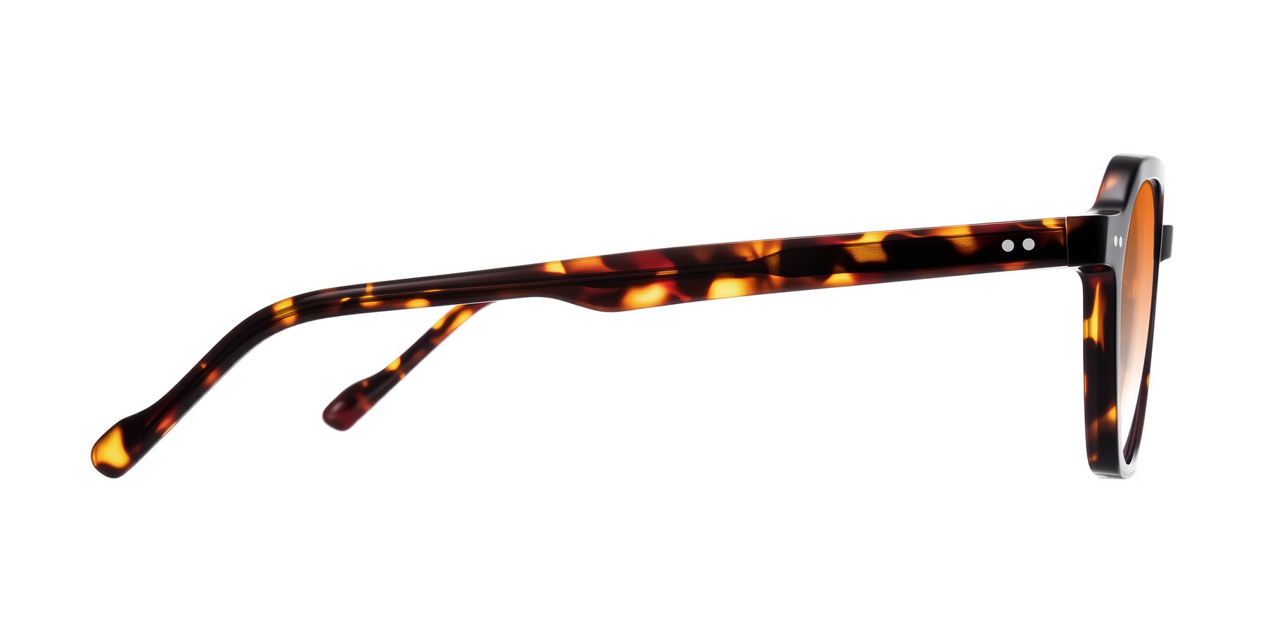 Side of Electra in Tortoise with Orange Gradient Lenses