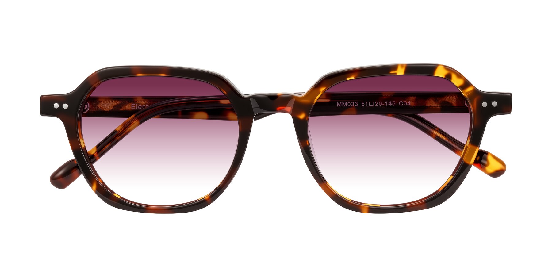 Folded Front of Electra in Tortoise with Wine Gradient Lenses