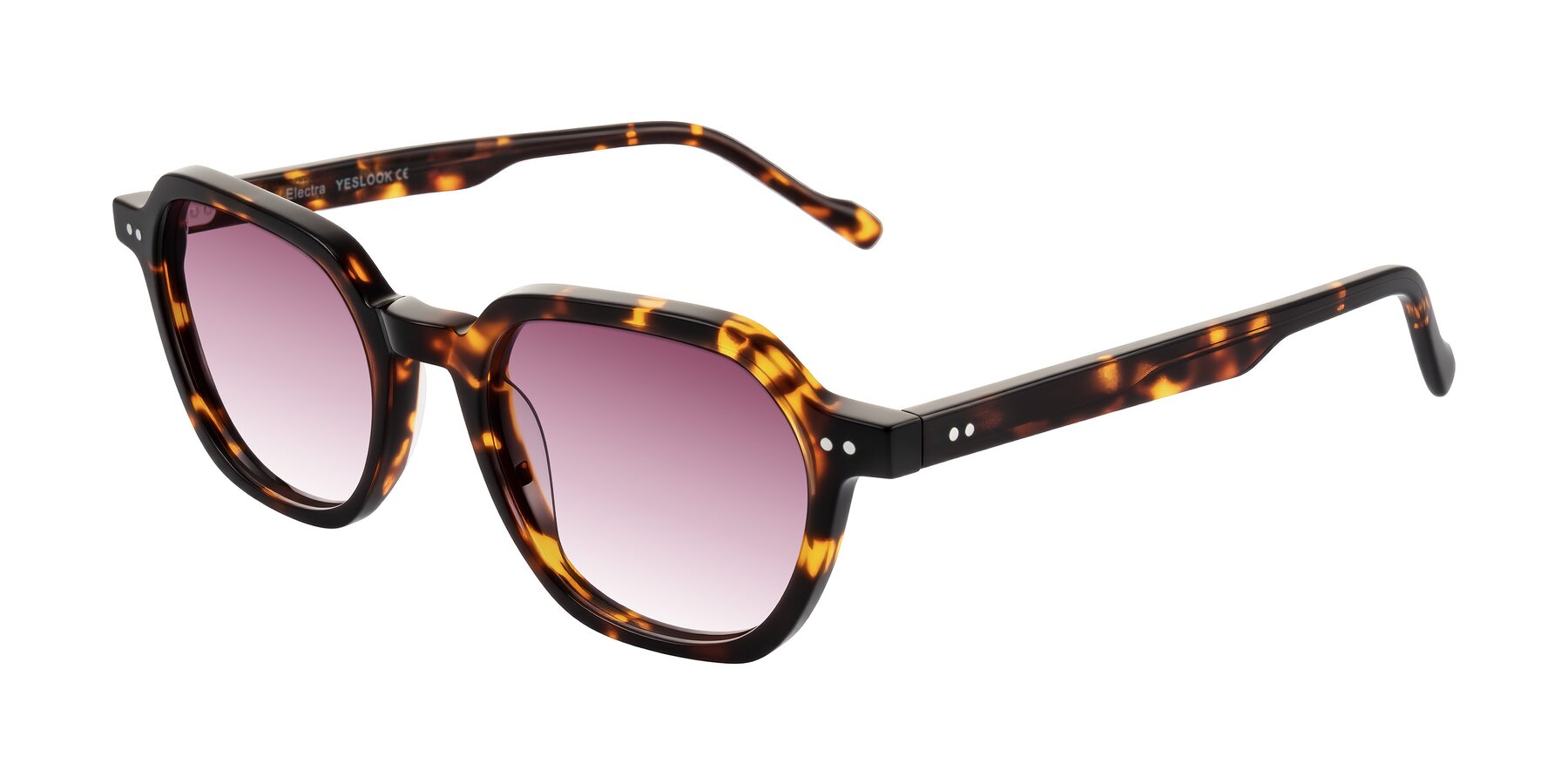 Angle of Electra in Tortoise with Wine Gradient Lenses