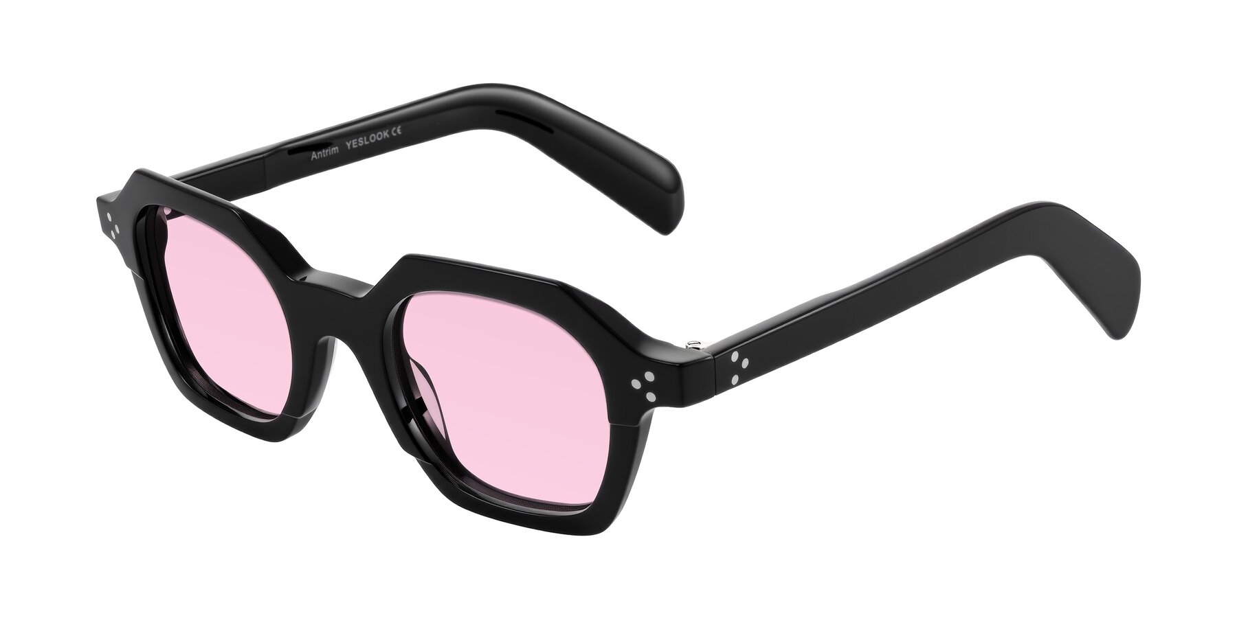 Angle of Antrim in Black with Light Pink Tinted Lenses