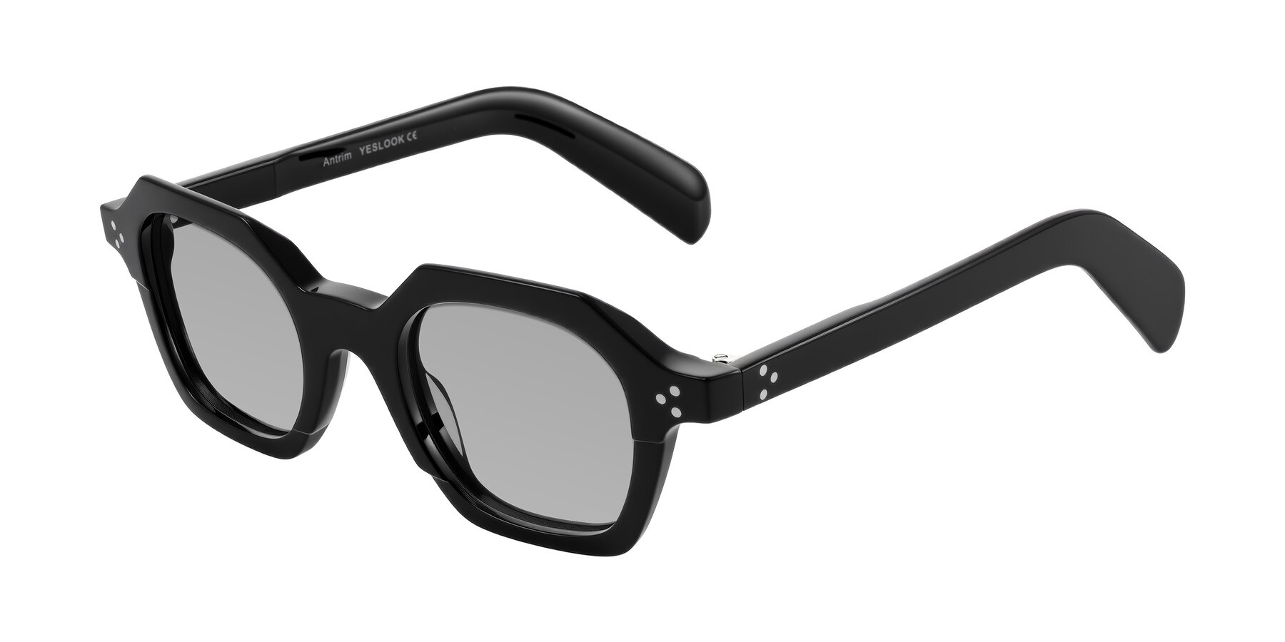 Angle of Antrim in Black with Light Gray Tinted Lenses
