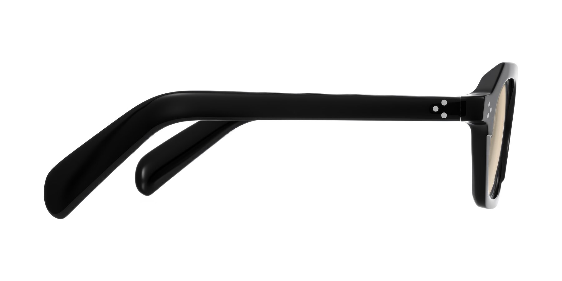 Side of Antrim in Black with Light Brown Tinted Lenses