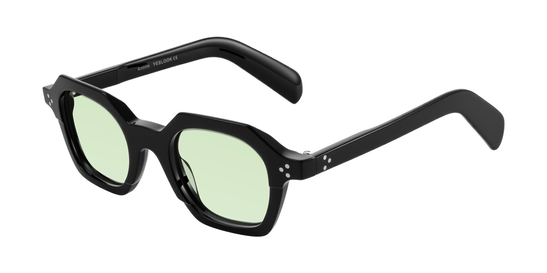 Angle of Antrim in Black with Light Green Tinted Lenses
