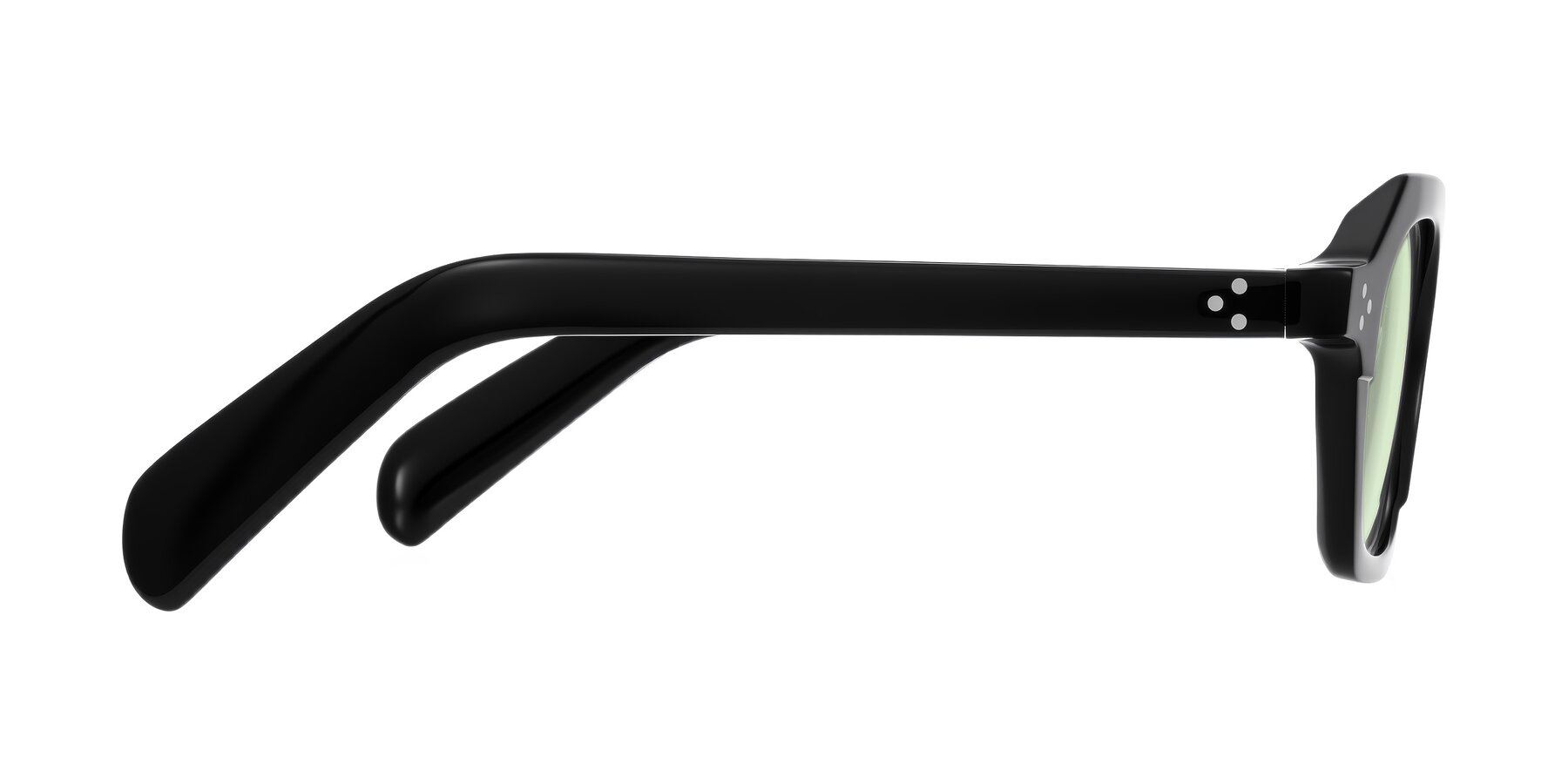 Side of Antrim in Black with Light Green Tinted Lenses