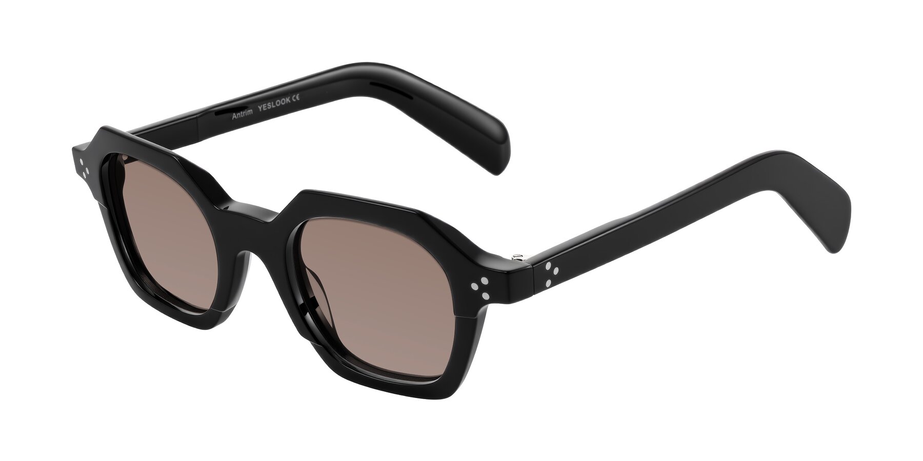 Angle of Antrim in Black with Medium Brown Tinted Lenses
