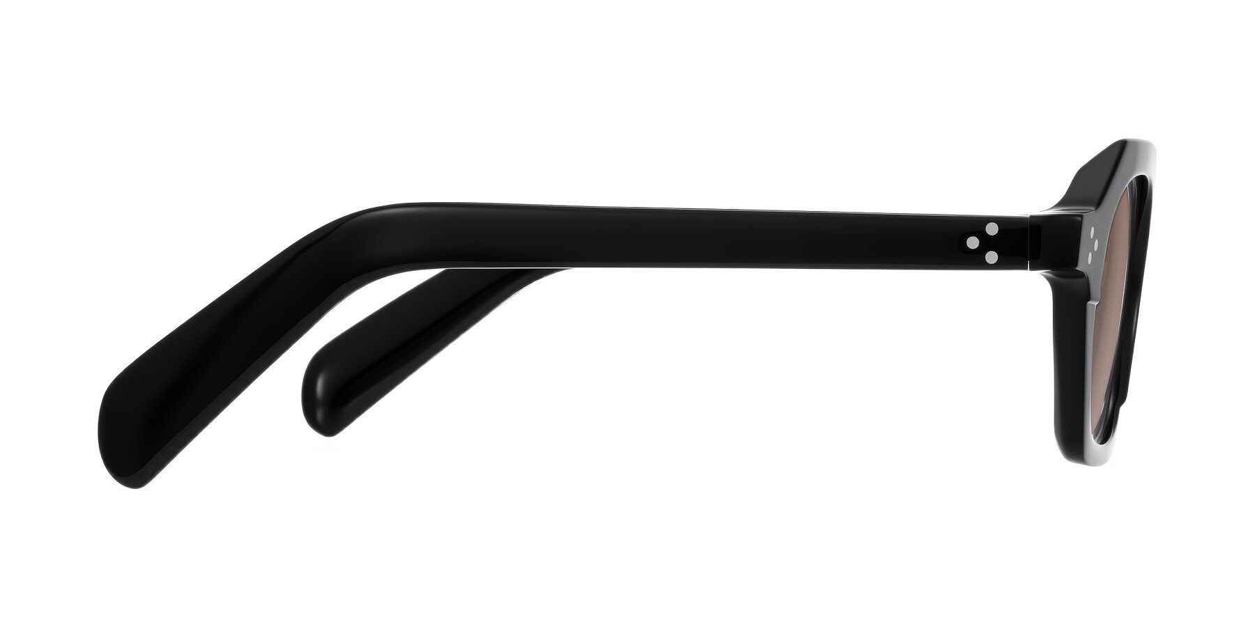 Side of Antrim in Black with Medium Brown Tinted Lenses