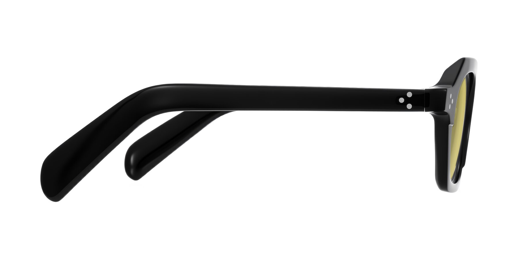 Side of Antrim in Black with Medium Champagne Tinted Lenses