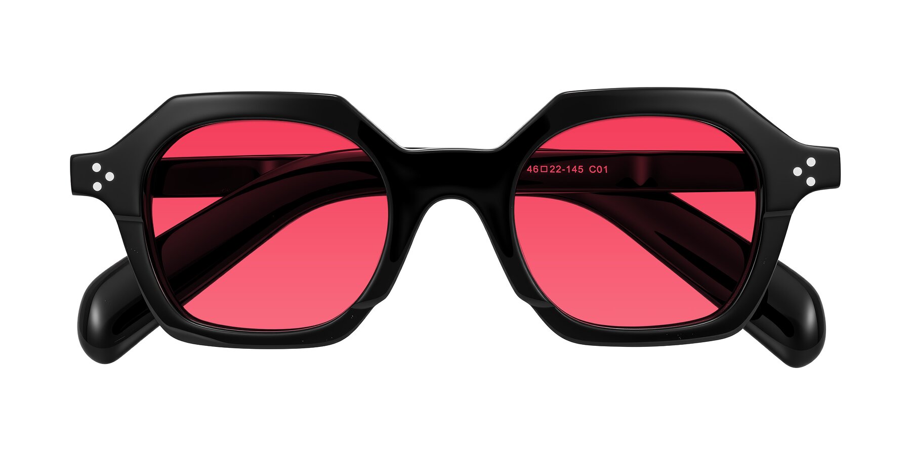 Folded Front of Antrim in Black with Red Tinted Lenses