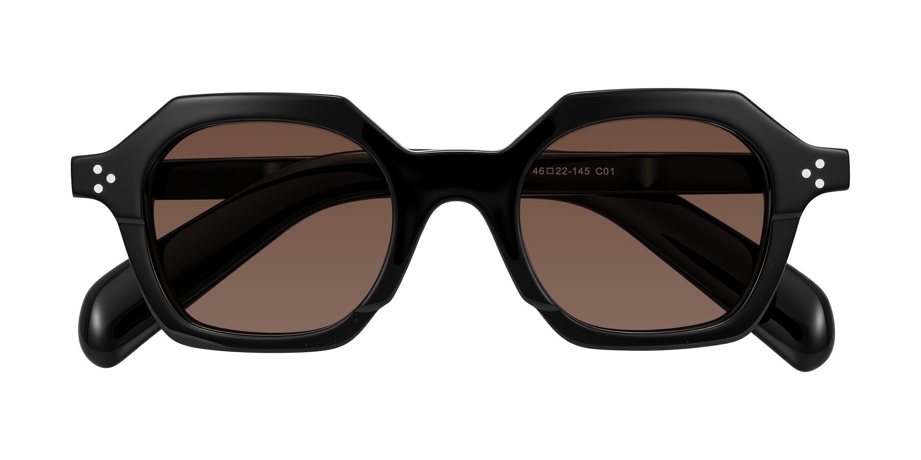 Folded Front of Antrim in Black with Brown Tinted Lenses