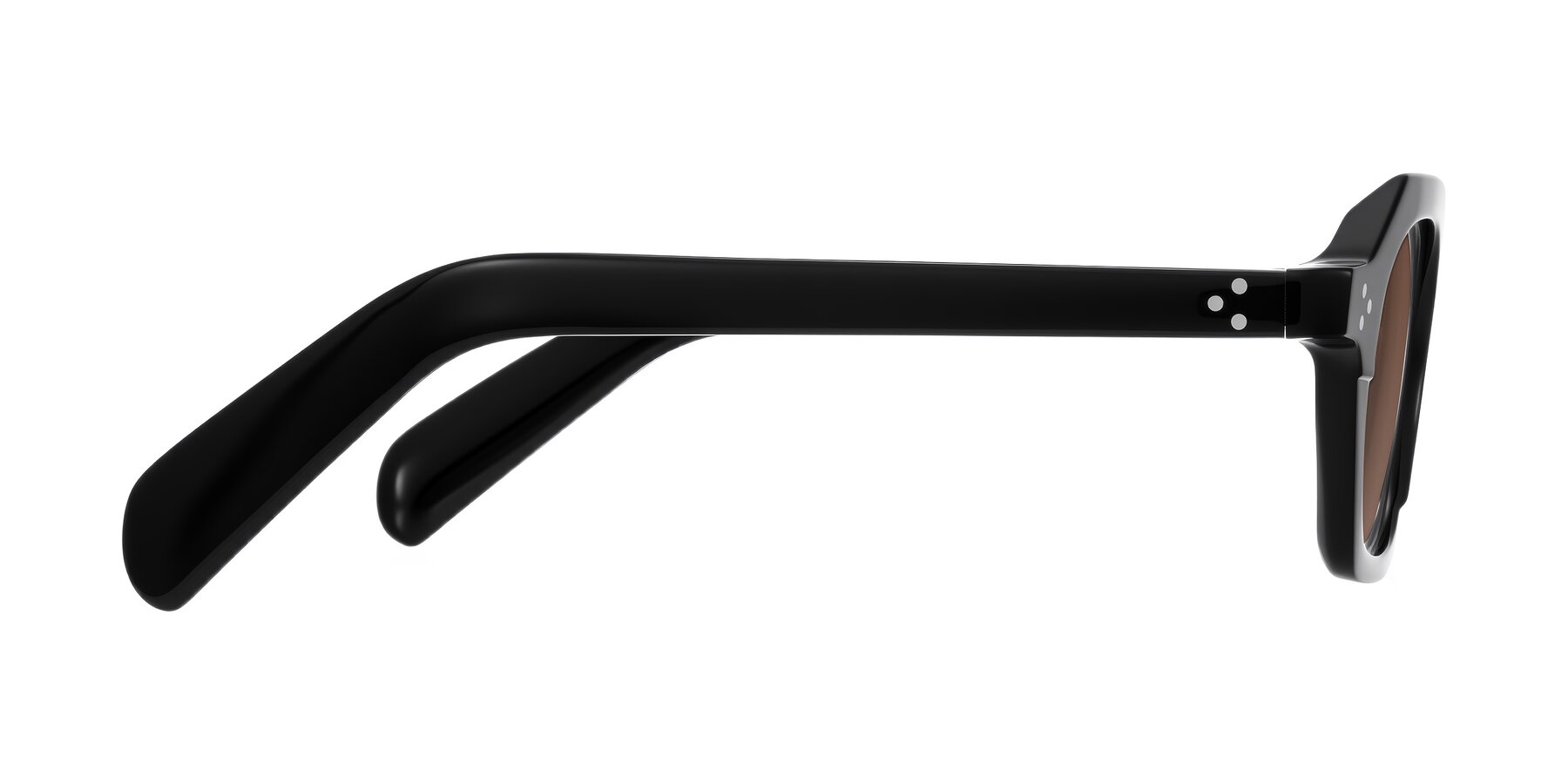 Side of Antrim in Black with Brown Tinted Lenses