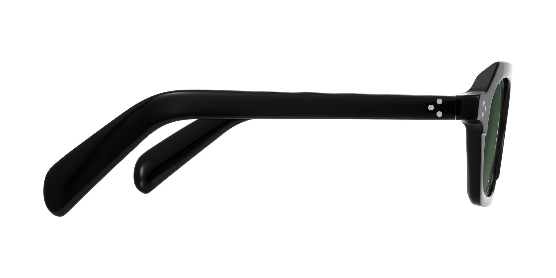 Side of Antrim in Black with Green Tinted Lenses