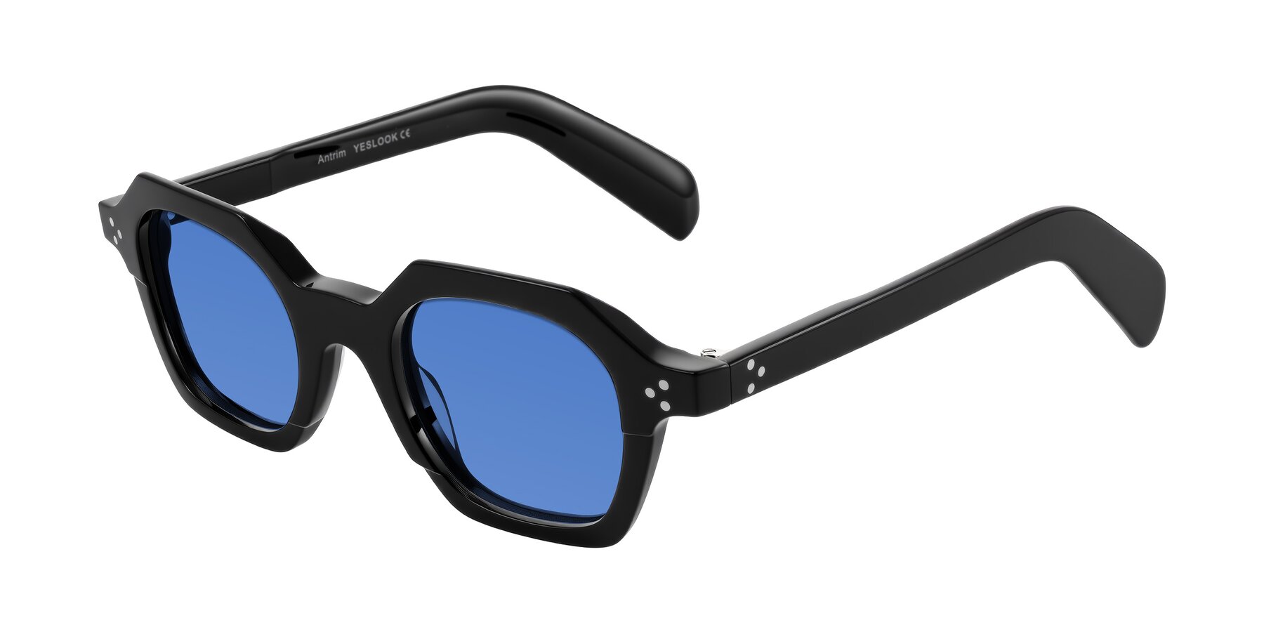 Angle of Antrim in Black with Blue Tinted Lenses