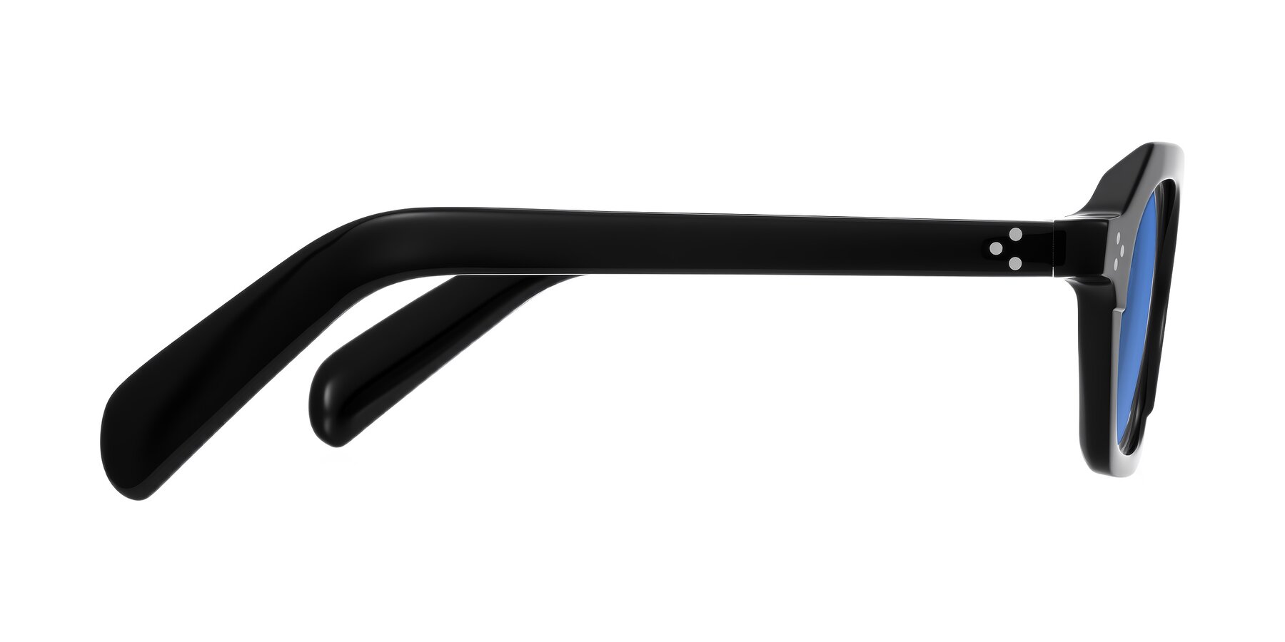 Side of Antrim in Black with Blue Tinted Lenses