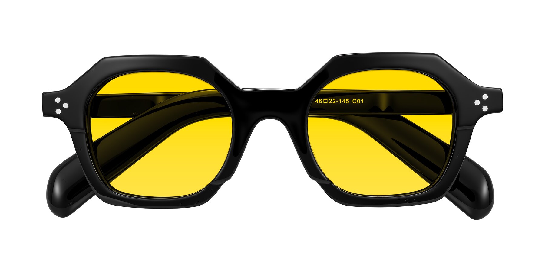 Folded Front of Antrim in Black with Yellow Tinted Lenses