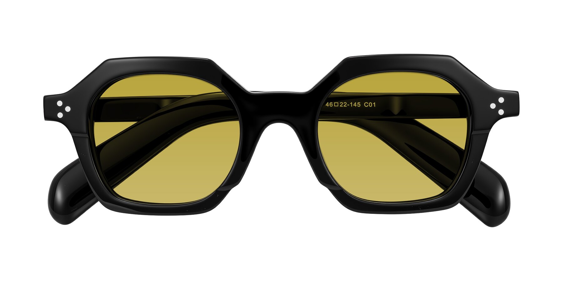 Folded Front of Antrim in Black with Champagne Tinted Lenses