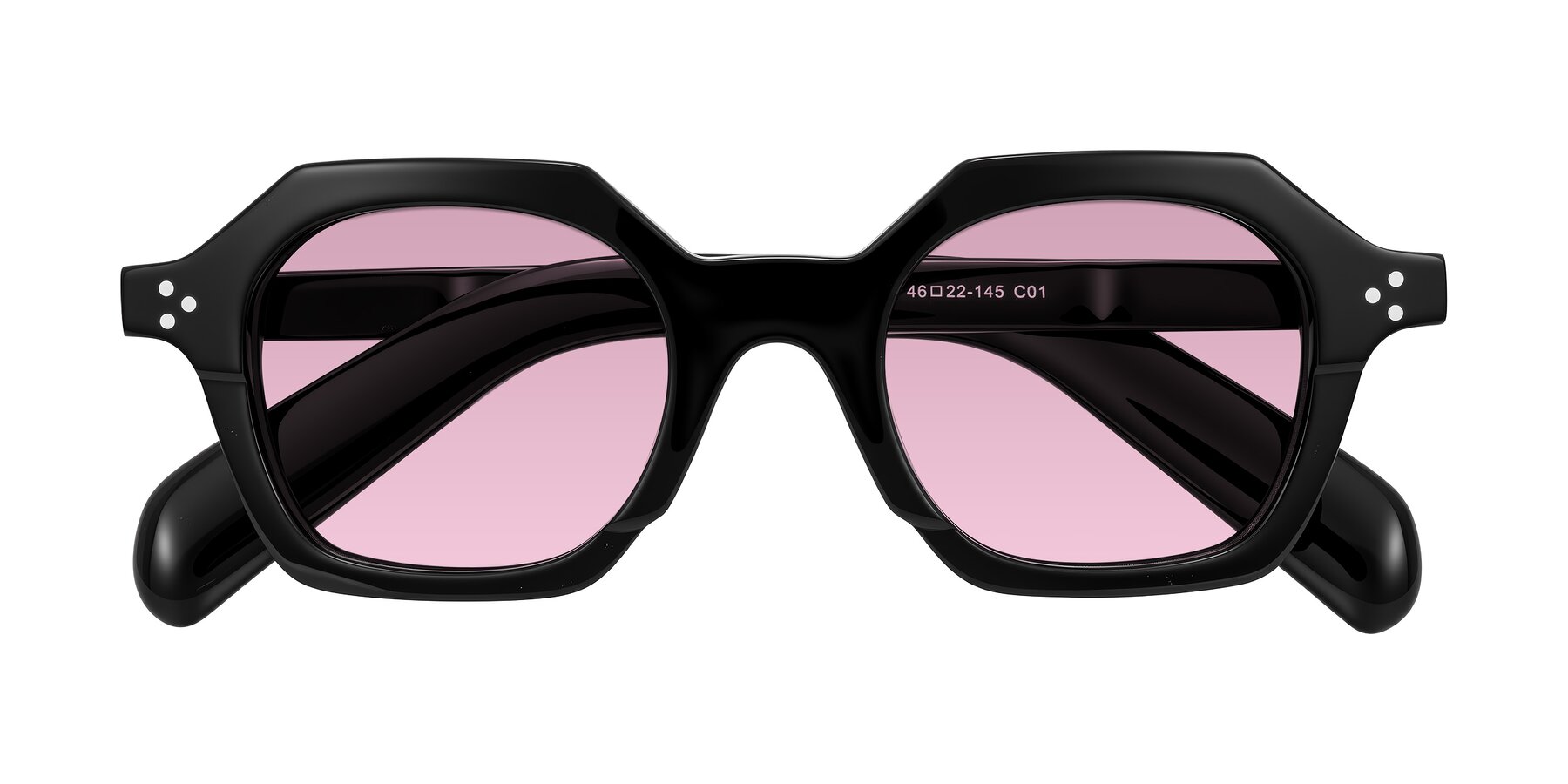 Folded Front of Antrim in Black with Light Wine Tinted Lenses
