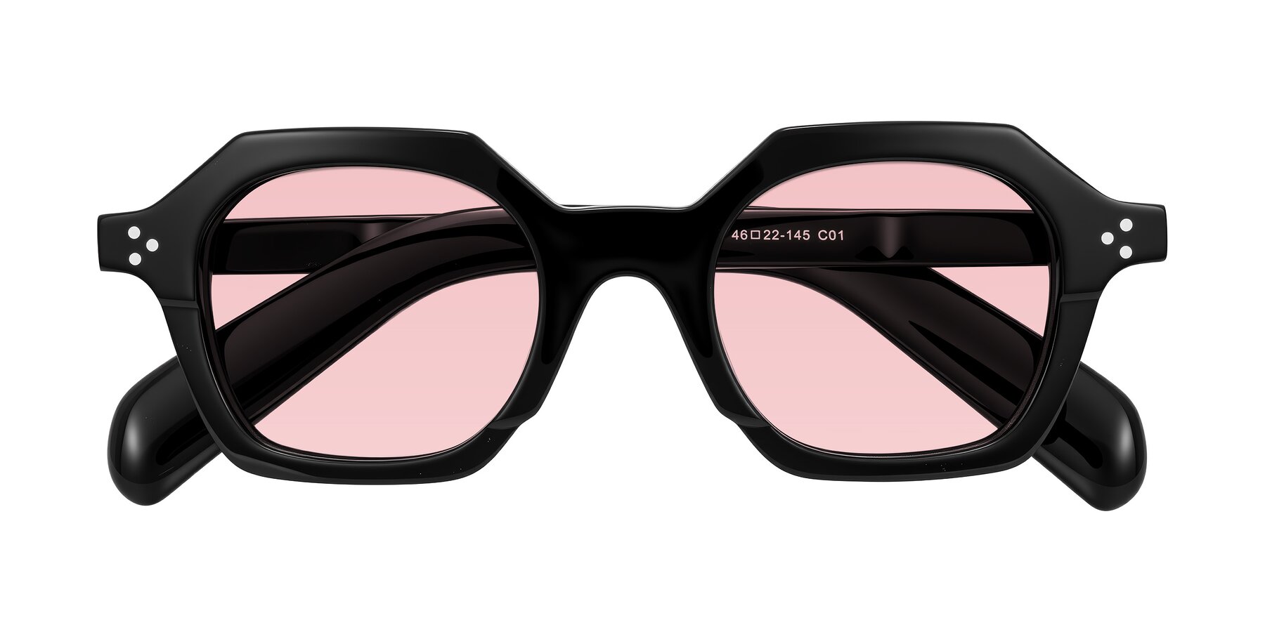 Folded Front of Antrim in Black with Light Garnet Tinted Lenses