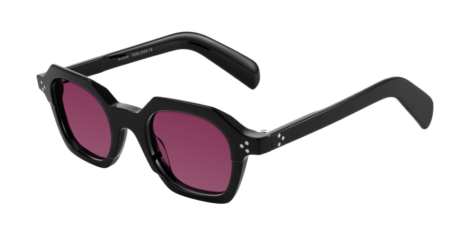 Angle of Antrim in Black with Wine Tinted Lenses