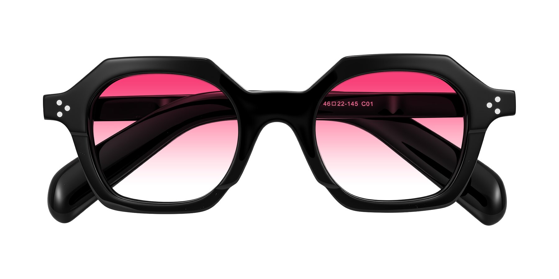 Folded Front of Antrim in Black with Pink Gradient Lenses