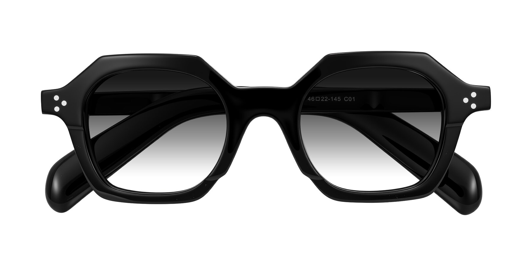 Folded Front of Antrim in Black with Gray Gradient Lenses