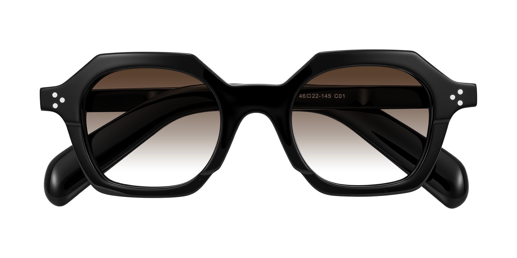 Folded Front of Antrim in Black with Brown Gradient Lenses